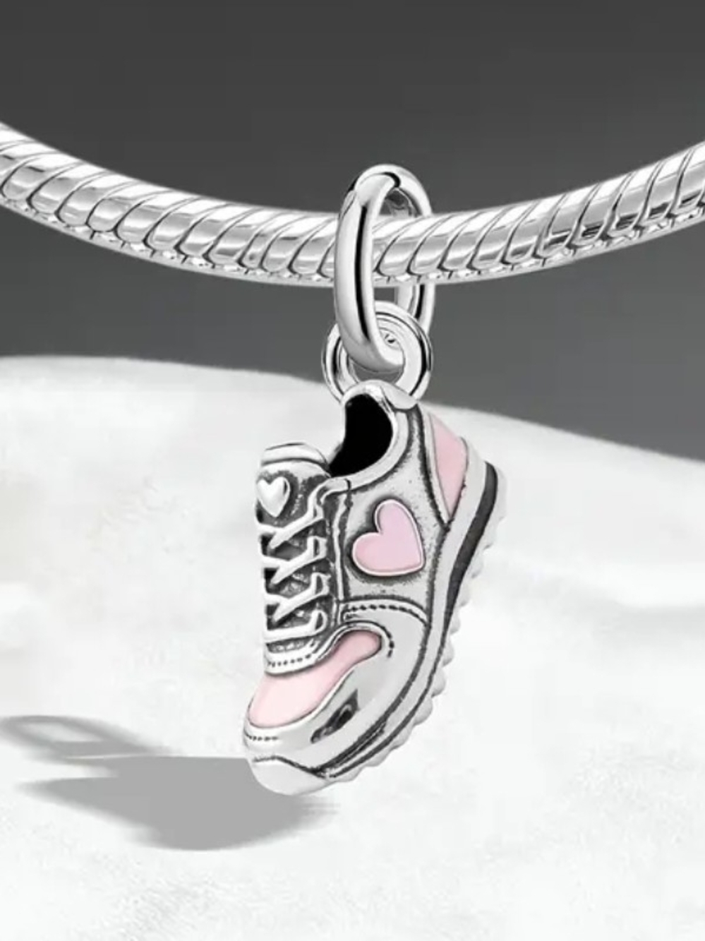 Pink Heart Sneaker Charm Pendant